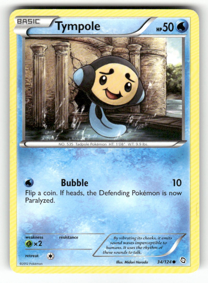 Tympole 34/124 Common Dragons Exalted Pokemon Moderately Played