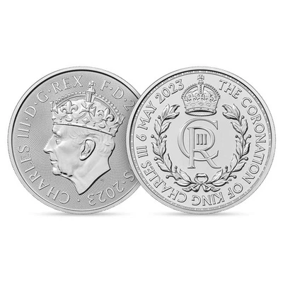 2023 Coronation of Charles III Royal Cypher 1oz Silver 999 Bullion Coin UK - Image 1 of 3