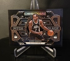 #'d/35 KAWHI LEONARD 2021-22 Panini Obsidian Pitch Black Electric Etch Orange 17