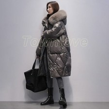 Women's Down Cotton Jacket Long Loose Slimming Thick Fur Collar Thicken Jackets