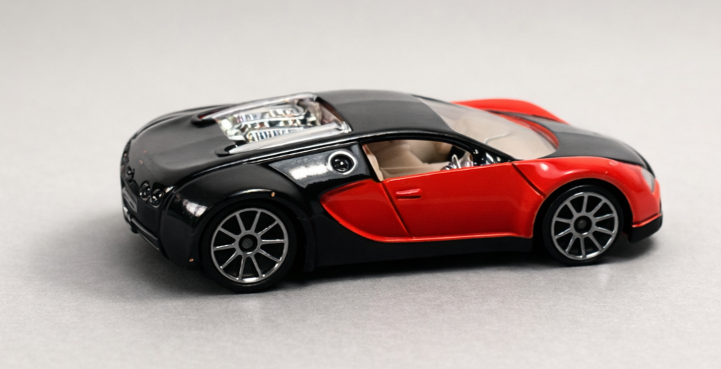 Hot Wheels Bugatti Veyron Speed Machines Black Red FTE Real Riders
