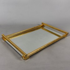 Vassoio Rettangolare Ottone Torchon Specchio Pregiato Design Italia Vintage 1960