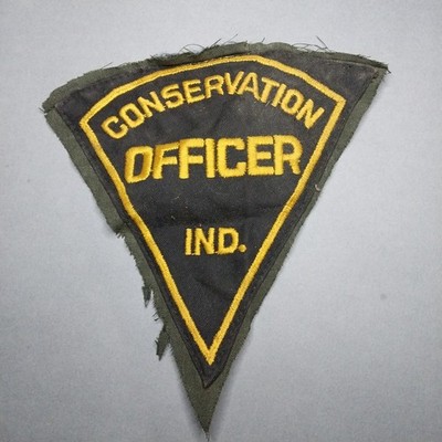 Indiana IN Conservation Officer Patch Uniform Cutoff Pie 6.5'' 1950s 1960s