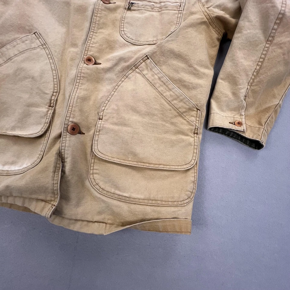 Chaqueta de Colección L.L.Bean Para Hombres Abrigo de Campo de Lona Tostado Medio Hecho en EE. UU. Ropa de Trabajo Años 90 Foto 3 de 4