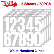 5 Sheets / 50PCS 3 Inch 0-9 Numbers Stickers Waterproof Vinyl Reflective Numbers
