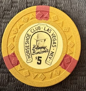 Binions Horseshoe Club Casino Vintage Poker Chip Las Vegas Nevada