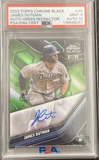 2023 Topps Chrome Green Refractor James Outman /99 #CBA-JO (AU, RC) /99 PSA 10