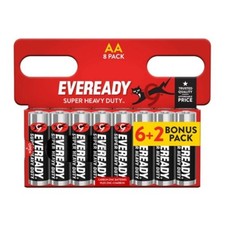 40 x AA Genuine EVEREADY Zinc Carbon Batteries - New R6 1.5V Longest Expiry UK 0.22 per battery