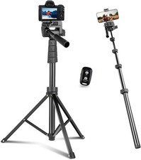 UBeesize 62" Phone Tripod  Selfie Stick Camera Tripod Stand With a Remote.