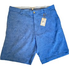 Peter Millar Crown Sport Men Golf Shorts Size 34 Floral Bonnet Blue New 115