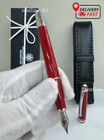 Hot MB Meisterstuck 163 Fountain Pen Red with MONTBLANC Leather Case Fast Shippi — photo 2