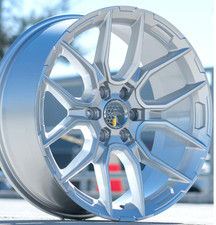 22 Silver Machine Defiant Df18 Wheels Fits 2025 Gmc Sierra 1500 Yukon 6x5.5 18