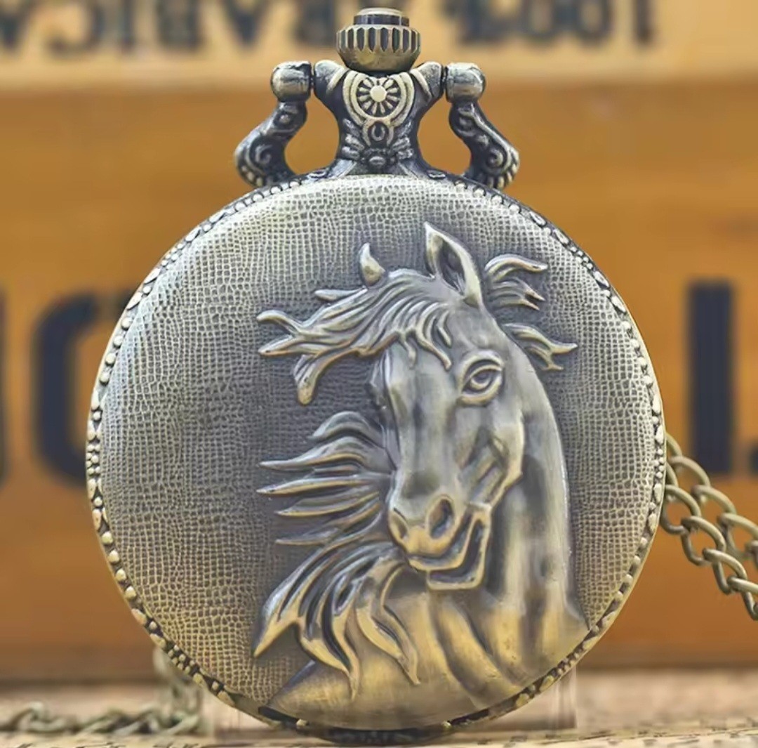 Beautiful new horse Stallion mustang equestrian ferrier pocket watch Pocket Watch - Men main image 4