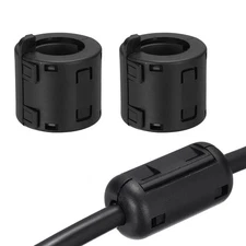25mm Clip-on Ferrite Ring Core for Cable, Black 2pcs