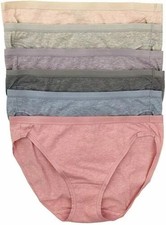 Felina Women's Organic Cotton Stretch Bikini Underwear 6 Pack Sz L New