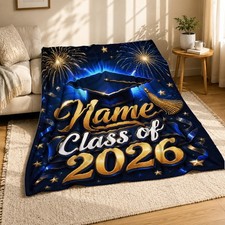 Graduation With Name Class of 2026 Coral Fleece Blanket
