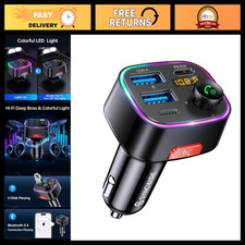 Bluetooth 5.4 Car Adapter FM Transmitter 48W for Hands-Free Calls  Music