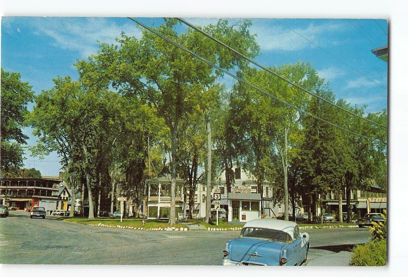 Whitefield New Hampshire NH Vintage Postcard Town Green With Gazebo