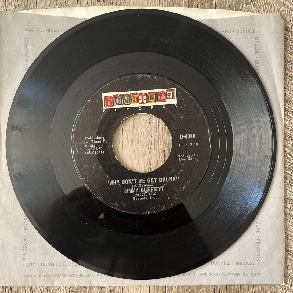Jimmy Buffett – Why Don't we get Drunk / The Great Filling Station Holdup 45 rpm Foto 2 de 4