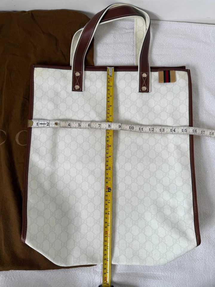 Gucci GG Supreme Large Ivory off White Tote Shopper Bag 16 X 18.5 “ - Image 2 of 4