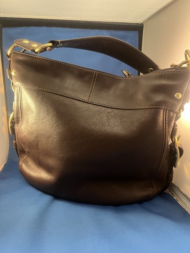 Coach F 12669 Brown Leather Shoulder Bag Zoe Carly