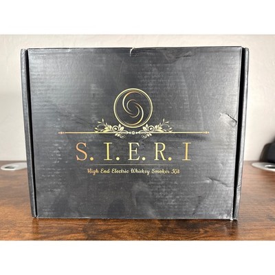 S.I.E.R.I. High End Electric Whiskey Smoker Kit TP-20 Black Cocktail Infuser Set