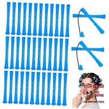 40 Pcs Blue Plastic Hair Perm Rods - Small Cold Wave Curling Rollers DIY