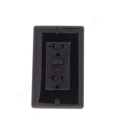 Hubbell Black GFCI Receptacle Duplex Outlet LED Indicator 5-20 20A 125V GF20BKLA