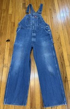 Dickies Blue Denim Bib Overalls Men's 42x32 Made in USA
