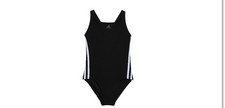 NWT adidas Classic 3-stripes One Piece Swimsuit, Color Black/White Size XS