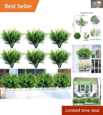 10-Pack Lifelike Artificial Boxwood Stems - Perfect for Outdoor and Indoor Decor