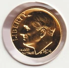 24k Gold Plate Rare Old US 1974 Liberty Roosevelt Dime Collector Collection Coin