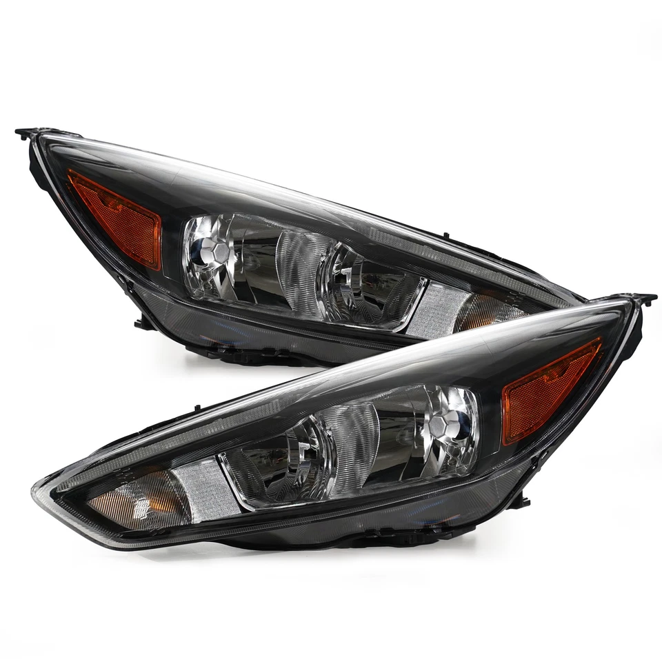 Upgrade Halogen Headlights For 2015-2018 Ford Focus Black W/ LED DRL Left+Right Foto 2 de 4