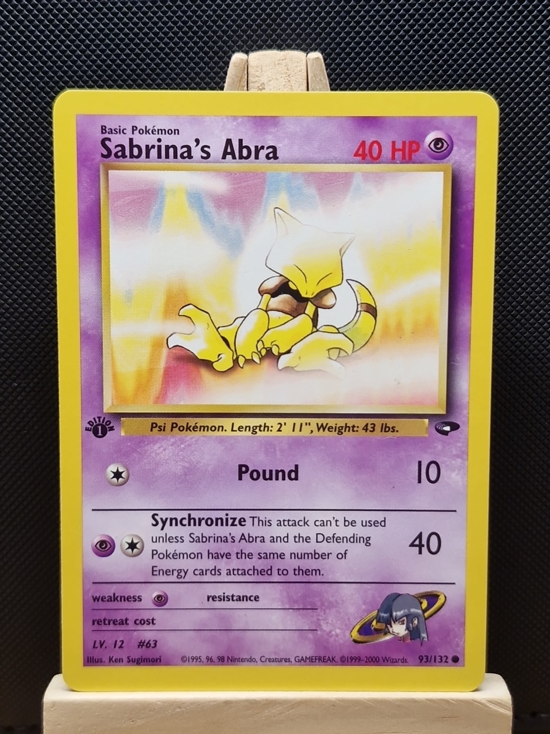 Pokemon 2000 WOTC 1st Edition Gym Challenge Sabrina's Abra 93/132 - Near Mint