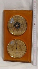 Baromaster Thermometer Precision Wetterstation Vintage France Holz Messing