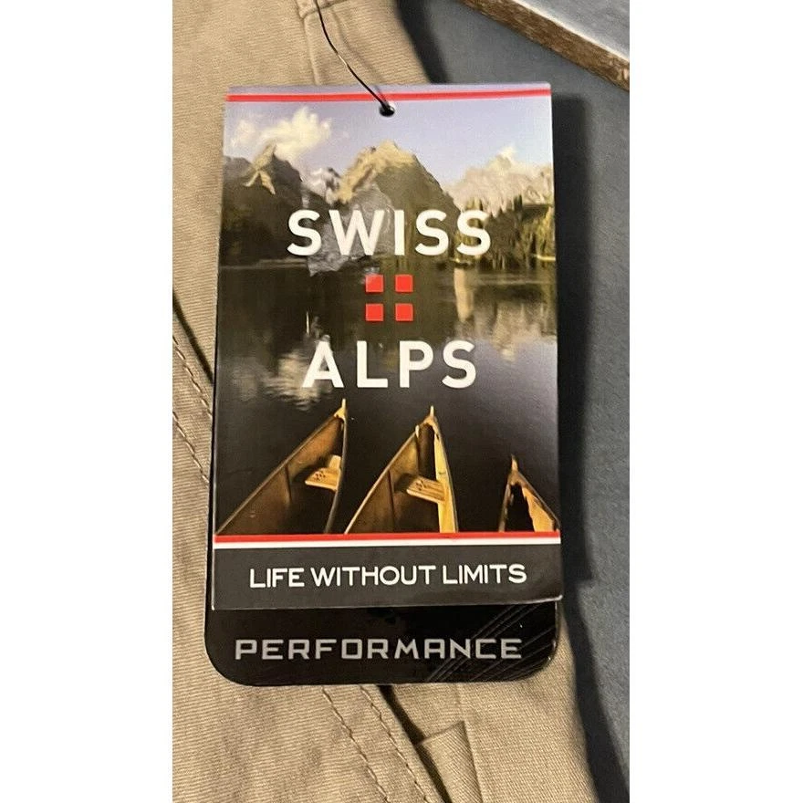 Swiss Alps Men?s Performance Khaki Flat Front Shorts, Size 42 NWT - Image 3 of 4