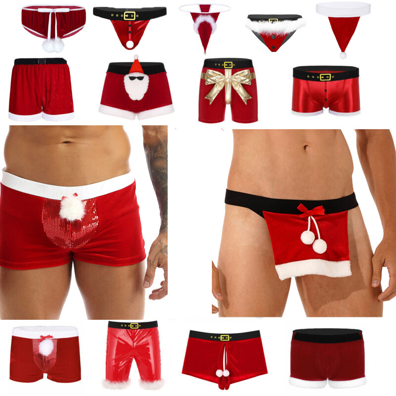 sexy christmas lingerie men Men Sexy Christmas Lingerie Fancy Cosplay T-back Thong G-String Briefs  Underwear main image 1