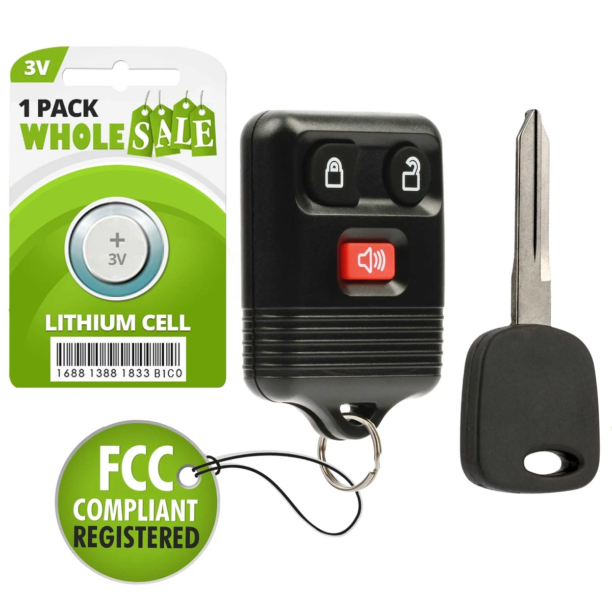 2-Pack Remote Key Fob For 2000-2006 Ford Excursion – CWTWB1U345 – Self-Programmable, Black