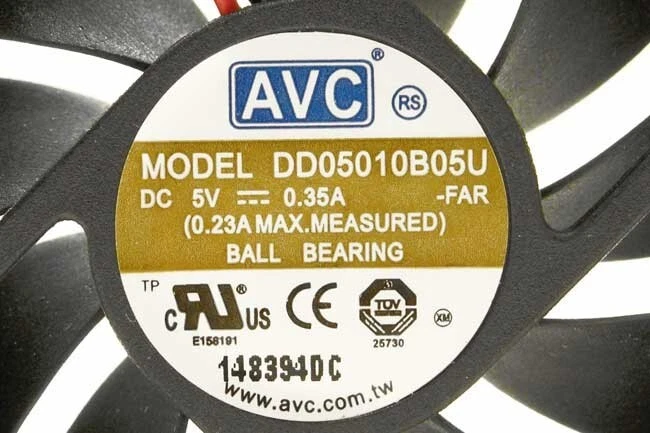 AVC 50x50x10 MM 5V Fan 3Pin with Speed Sensor (New, Genuine Part) - Image 2 of 2