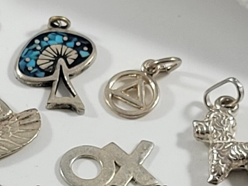 Vintage Pendants Sterling Silver 925 Charms 17 Grams Gr Some Signed REU TMA Bird - Picture 15 of 19
