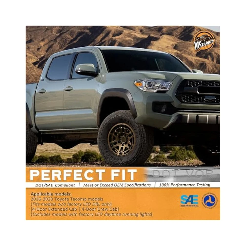 Faróis para Toyota Tacoma 2016-2023 (SOMENTE modelos de halogênio de fábrica) sem lâmpadas de LED - Imagem 3 de 4