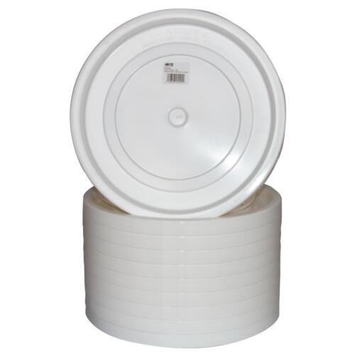 3.5 Gal And 5 Gal Bucket Lids 10 Pack BPA Free Heavy Duty Plastic 12" White - Picture 1 of 2