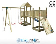Altalena con Scivolo e Torre Giochi Giardino per Bambini in Legno ITALFROMBABY8