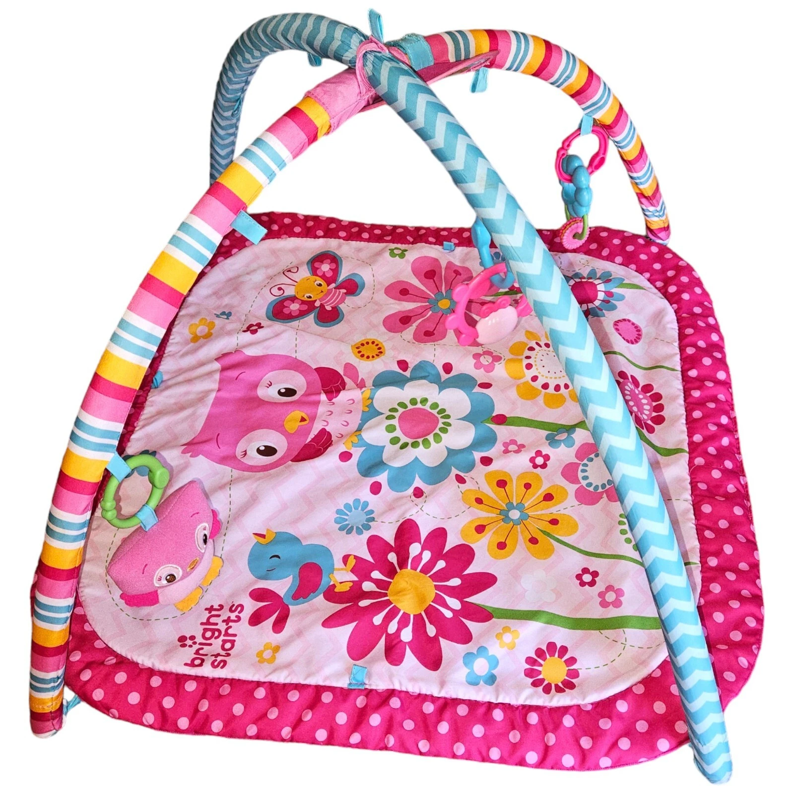 Baby Infant Bright Starts Fanciful Flowers Activity Gym & Toy Play Mat