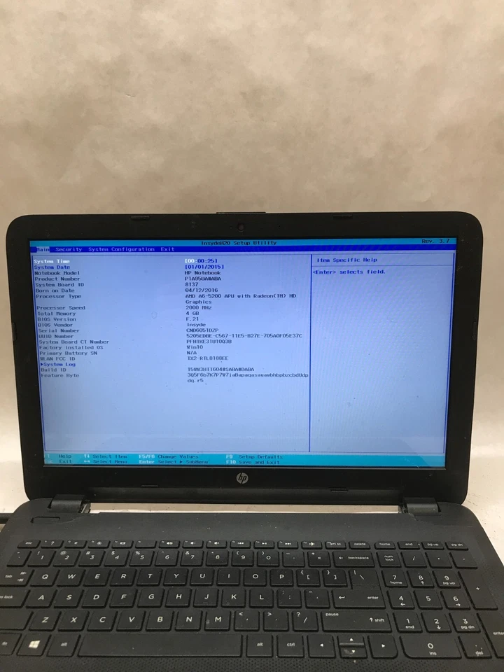 HP 15-af131dx 15" Laptop AMD A6-5200 2.0GHz 4GB RAM NO HDD/OS For Parts AS IS DW - Image 3 of 4
