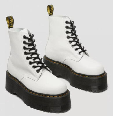 Dr. Martens White 1460 Pascal Max Platform Quad Retro Jadon Combat