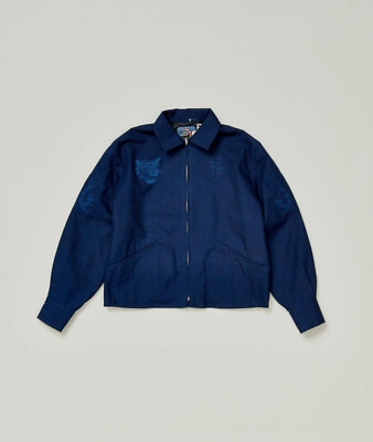 Blau Blau Blau Japan Mt Fuji & Sakura Indigo Jacke, Größe 2 / Medium - Neu mit Etikett, UVP 850£