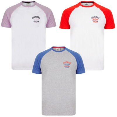 Tokyo Laundry Herren T-Shirt Baseball Style Raglanärmel Baumwolljersey Rundhals