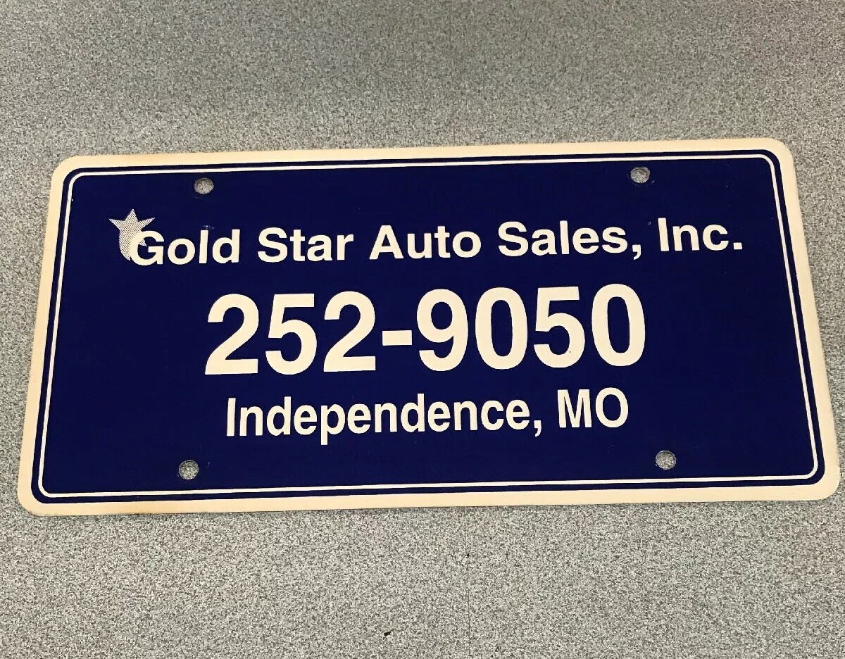 Gold Star Auto Sales Independence, MO License Plate Insert eBay