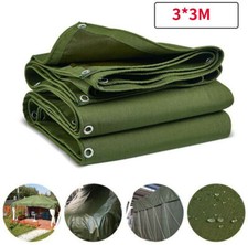 3 Sizes Army Heavy Duty Canvas Tarp Tarpaulin Sun Blocked Waterproof Dustproof